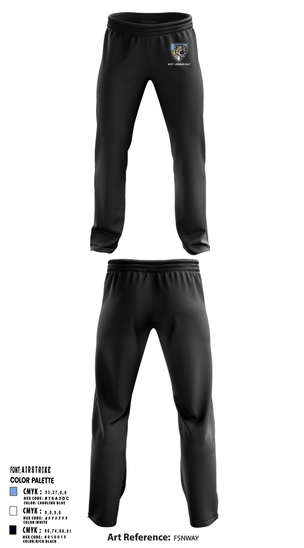 Sweatpants, West Jordan High School Golf, Golf, Teamtime, Team time, sublimation, custom sports apparel, team uniforms, spirit wear, spiritwear, sports uniforms, custom shirts, team store, custom team store, fundraiser sports, apparel fundraiser