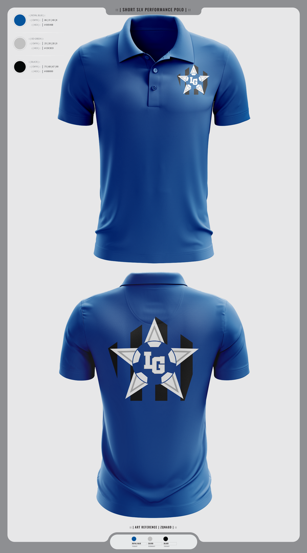 Short Sleeve Performance Polo, LaGrange Grangers, Men's Soccer, Teamtime, Team time, sublimation, custom sports apparel, team uniforms, spirit wear, spiritwear, sports uniforms, custom shirts, team store, custom team store, fundraiser sports, apparel fundraiser
