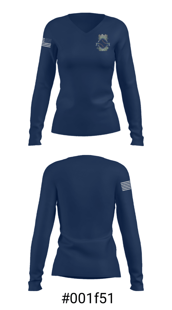 Women's Long Sleeve Vneck Shirt, Meriden Little League, Baseball, Teamtime, Team time, sublimation, custom sports apparel, team uniforms, spirit wear, spiritwear, sports uniforms, custom shirts, team store, custom team store, fundraiser sports, apparel fundraiser