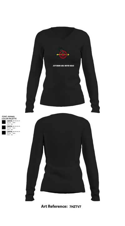 Jefferson Area Motor Squad 38123236 Women's Long Sleeve V-neck Shirt - 21