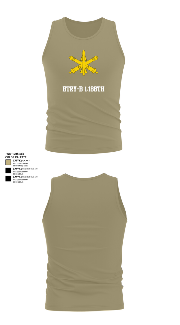 Tank Top, BTRY-B 1/188th, National Guard, Teamtime, Team time, sublimation, custom sports apparel, team uniforms, spirit wear, spiritwear, sports uniforms, custom shirts, team store, custom team store, fundraiser sports, apparel fundraiser