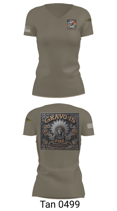 Gravois Fire Special Operations 80045989 Women's Short Sleeve V-neck Shirt - 68