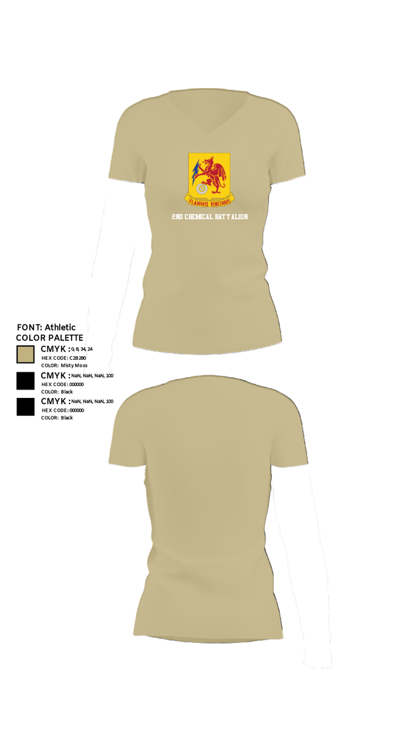 Women's Short Sleeve Vneck Shirt, 2nd Chemical Battalion, Army, Teamtime, Team time, sublimation, custom sports apparel, team uniforms, spirit wear, spiritwear, sports uniforms, custom shirts, team store, custom team store, fundraiser sports, apparel fundraiser