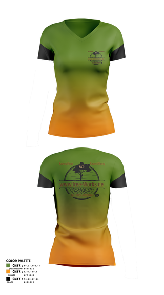 Womens Short Sleeve Vneck Shirt, www.Tree-Works.de, , Teamtime, Team time, sublimation, custom sports apparel, team uniforms, spirit wear, spiritwear, sports uniforms, custom shirts, team store, custom team store, fundraiser sports, apparel fundraiser