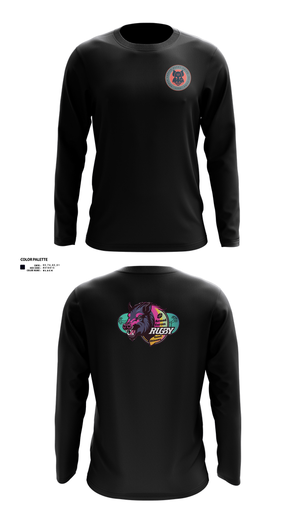 Long Sleeve Performance Shirt, Black Boars, Rugby, Teamtime, Team time, sublimation, custom sports apparel, team uniforms, spirit wear, spiritwear, sports uniforms, custom shirts, team store, custom team store, fundraiser sports, apparel fundraiser