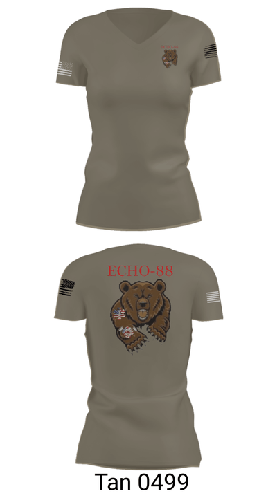 ECHO-88 83597069 Women's Short Sleeve V-neck Shirt - 68