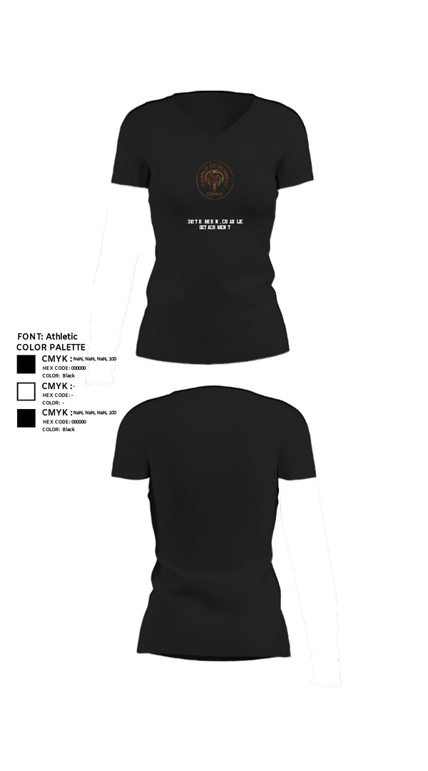 Womens Short Sleeve Vneck Shirt, 312TH MI BN, CHARLIE DETACHMENT, Army, Teamtime, Team time, sublimation, custom sports apparel, team uniforms, spirit wear, spiritwear, sports uniforms, custom shirts, team store, custom team store, fundraiser sports, apparel fundraiser