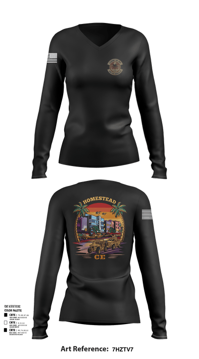 482D Civil Engineer Squadron 21891413 Women's Long Sleeve V-neck Shirt -1 124