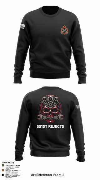 Crew Neck Sweatshirt, 531st Hospital Center, Army, Teamtime, Team time, sublimation, custom sports apparel, team uniforms, spirit wear, spiritwear, sports uniforms, custom shirts, team store, custom team store, fundraiser sports, apparel fundraiser