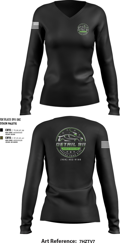 Detail 911 77621654 Women's Long Sleeve V-neck Shirt - 100