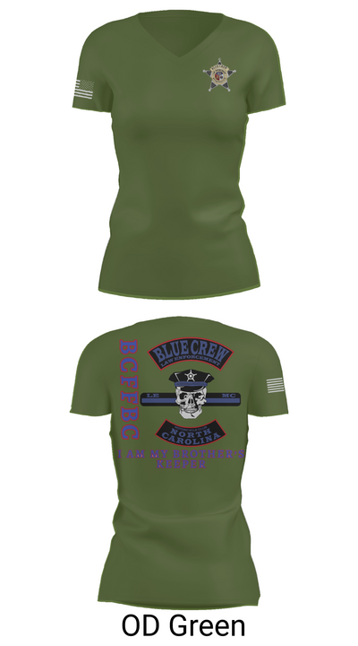 Bluecrew law enforcement motorcycle club 56909917 Women's Short Sleeve V-neck Shirt - 46