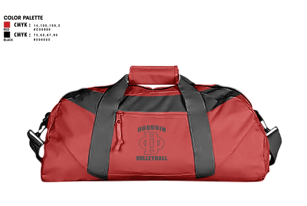Duffle Bag, DuQuoin High School Volleyball, Women's Volleyball, Teamtime, Team time, sublimation, custom sports apparel, team uniforms, spirit wear, spiritwear, sports uniforms, custom shirts, team store, custom team store, fundraiser sports, apparel fundraiser