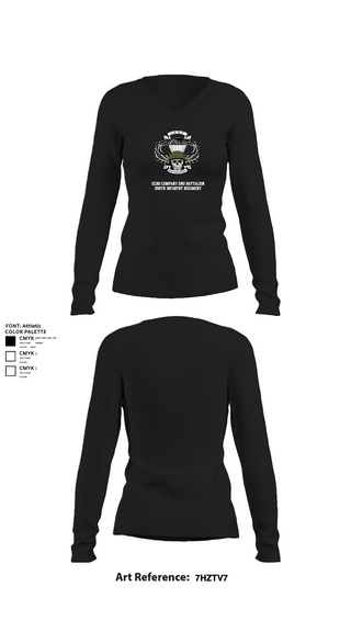 Womens Long Sleeve Vneck Shirt, Echo company 2nd battalion 258th infantry regiment, Army, Teamtime, Team time, sublimation, custom sports apparel, team uniforms, spirit wear, spiritwear, sports uniforms, custom shirts, team store, custom team store, fundraiser sports, apparel fundraiser