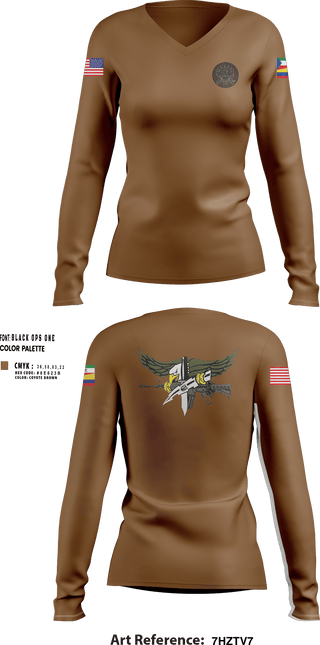 Womens Long Sleeve Vneck Shirt, TOS IAAFA, Air Force, Teamtime, Team time, sublimation, custom sports apparel, team uniforms, spirit wear, spiritwear, sports uniforms, custom shirts, team store, custom team store, fundraiser sports, apparel fundraiser