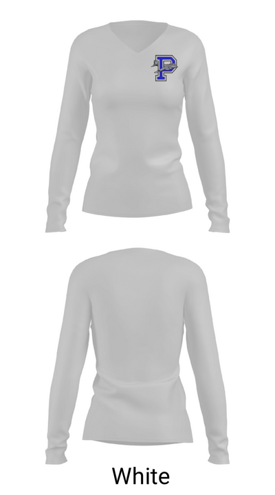 Blue Bombers Volleyball 9845918 Women's Long Sleeve V-neck Shirt - 16