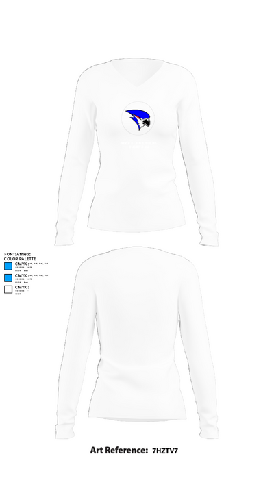 Merrill High School Basketball 85128934 Women's Long Sleeve V-neck Shirt - 15