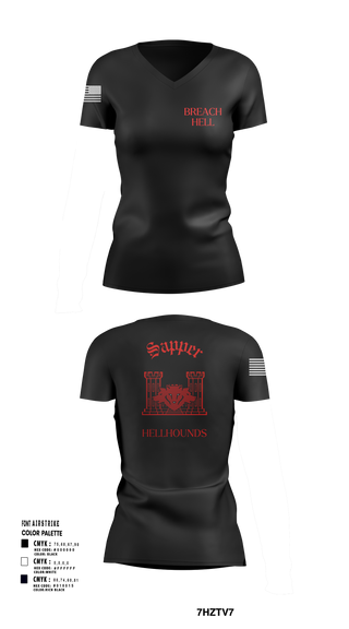 Womens Short Sleeve Vneck Shirt, 811th EN CO, , Teamtime, Team time, sublimation, custom sports apparel, team uniforms, spirit wear, spiritwear, sports uniforms, custom shirts, team store, custom team store, fundraiser sports, apparel fundraiser