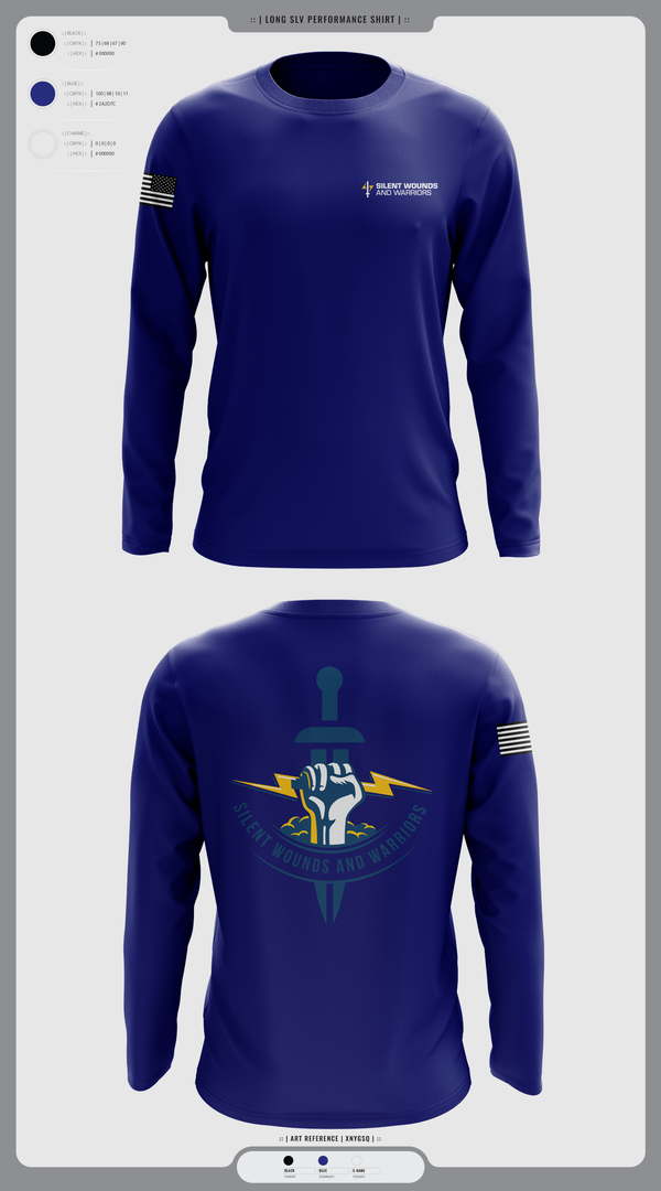 Long Sleeve Performance Shirt, Silent Wounds and Warriors Foundation, , Teamtime, Team time, sublimation, custom sports apparel, team uniforms, spirit wear, spiritwear, sports uniforms, custom shirts, team store, custom team store, fundraiser sports, apparel fundraiser
