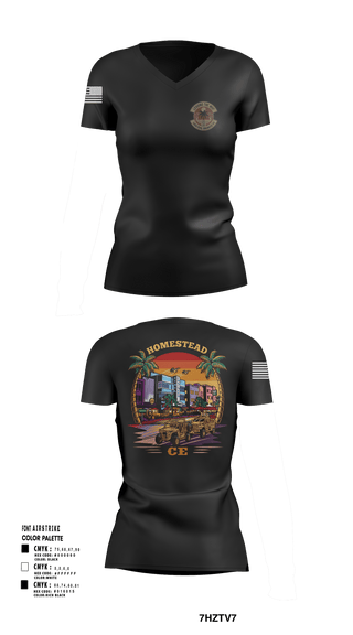 Womens Short Sleeve Vneck Shirt, 482D Civil Engineer Squadron, Air Force, Teamtime, Team time, sublimation, custom sports apparel, team uniforms, spirit wear, spiritwear, sports uniforms, custom shirts, team store, custom team store, fundraiser sports, apparel fundraiser