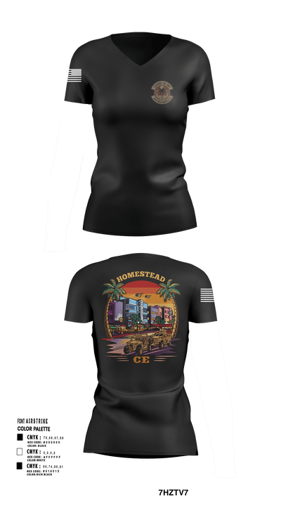 482D Civil Engineer Squadron 21891413 Women's Short Sleeve V-neck Shirt - 124