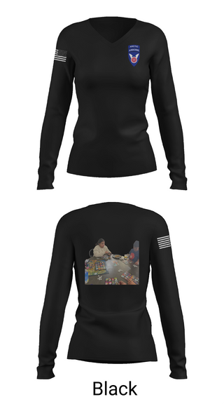 Womens Long Sleeve Vneck Shirt, 11th ABN DIV WO, , Teamtime, Team time, sublimation, custom sports apparel, team uniforms, spirit wear, spiritwear, sports uniforms, custom shirts, team store, custom team store, fundraiser sports, apparel fundraiser