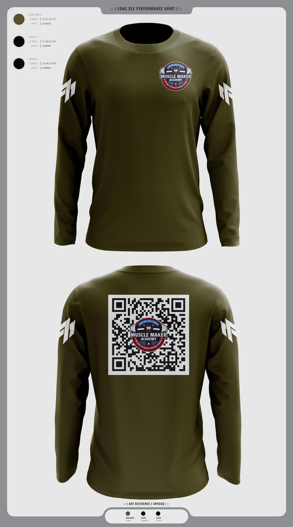 Long Sleeve Performance Shirt, Muscle Maker Academy, Space Force, Teamtime, Team time, sublimation, custom sports apparel, team uniforms, spirit wear, spiritwear, sports uniforms, custom shirts, team store, custom team store, fundraiser sports, apparel fundraiser