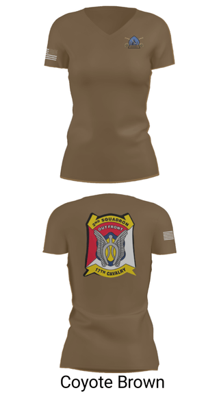 Womens Short Sleeve Vneck Shirt, B Troop 2-17 Cav REGT, , Teamtime, Team time, sublimation, custom sports apparel, team uniforms, spirit wear, spiritwear, sports uniforms, custom shirts, team store, custom team store, fundraiser sports, apparel fundraiser