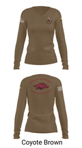 University of Arkansas Army ROTC - Razorback Battalion 15416563 Women's Long Sleeve V-neck Shirt - 17
