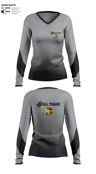 Womens Long Sleeve Vneck Shirt, Hall Tranz, , Teamtime, Team time, sublimation, custom sports apparel, team uniforms, spirit wear, spiritwear, sports uniforms, custom shirts, team store, custom team store, fundraiser sports, apparel fundraiser
