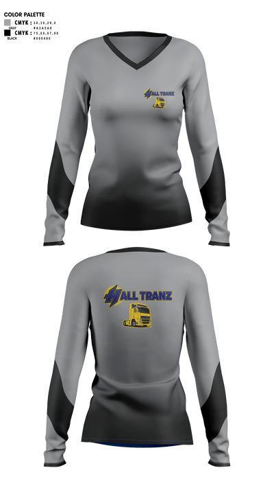 Hall Tranz 42009053 Women's Long Sleeve V-neck Shirt - 1