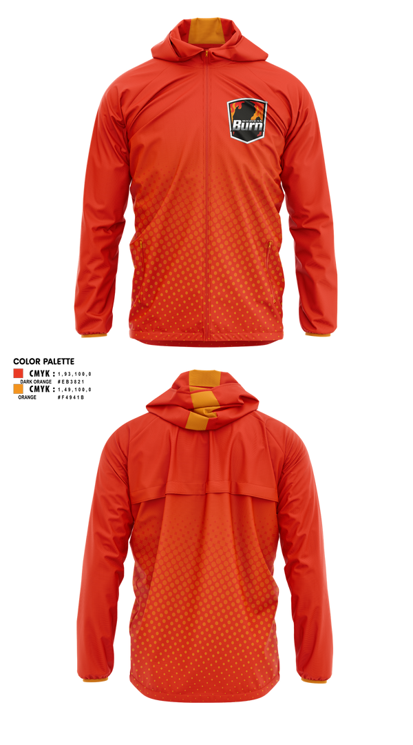 Windbreaker, Michigan Burn, Men's Soccer, Teamtime, Team time, sublimation, custom sports apparel, team uniforms, spirit wear, spiritwear, sports uniforms, custom shirts, team store, custom team store, fundraiser sports, apparel fundraiser