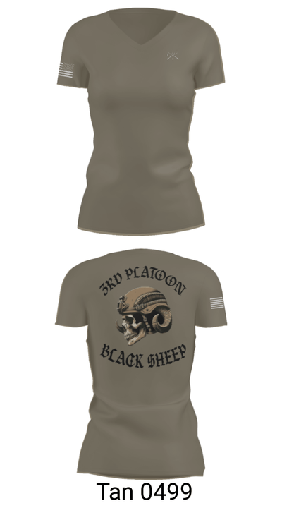 3rd PLT Black Sheep 32884167 Women's Short Sleeve V-neck Shirt - 68