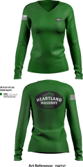 Heartland masonry 17058067 Women's Long Sleeve V-neck Shirt - 251