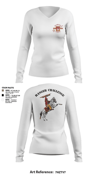 Women's Long Sleeve Vneck Shirt, FSU ROTC, Army, Teamtime, Team time, sublimation, custom sports apparel, team uniforms, spirit wear, spiritwear, sports uniforms, custom shirts, team store, custom team store, fundraiser sports, apparel fundraiser