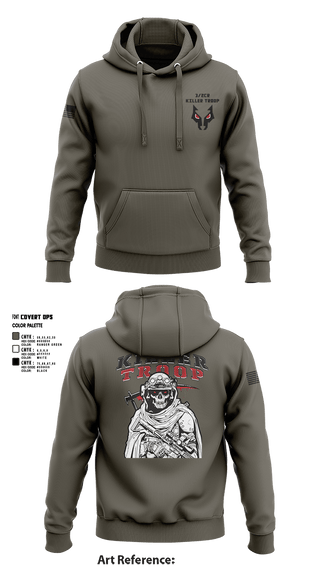 Hoodie, 3/2CR Killer Troop, Army, Teamtime, Team time, sublimation, custom sports apparel, team uniforms, spirit wear, spiritwear, sports uniforms, custom shirts, team store, custom team store, fundraiser sports, apparel fundraiser