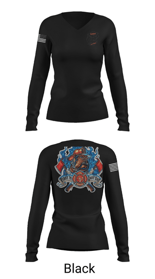 Womens Long Sleeve Vneck Shirt 1, Golden Fire Dept., , Teamtime, Team time, sublimation, custom sports apparel, team uniforms, spirit wear, spiritwear, sports uniforms, custom shirts, team store, custom team store, fundraiser sports, apparel fundraiser