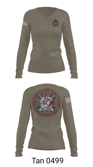 Womens Long Sleeve Vneck Shirt, GFR Station 3, Fire Department, Teamtime, Team time, sublimation, custom sports apparel, team uniforms, spirit wear, spiritwear, sports uniforms, custom shirts, team store, custom team store, fundraiser sports, apparel fundraiser