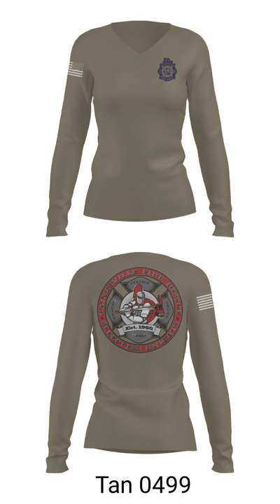GFR Station 3 95444418 Women's Long Sleeve V-neck Shirt - 77