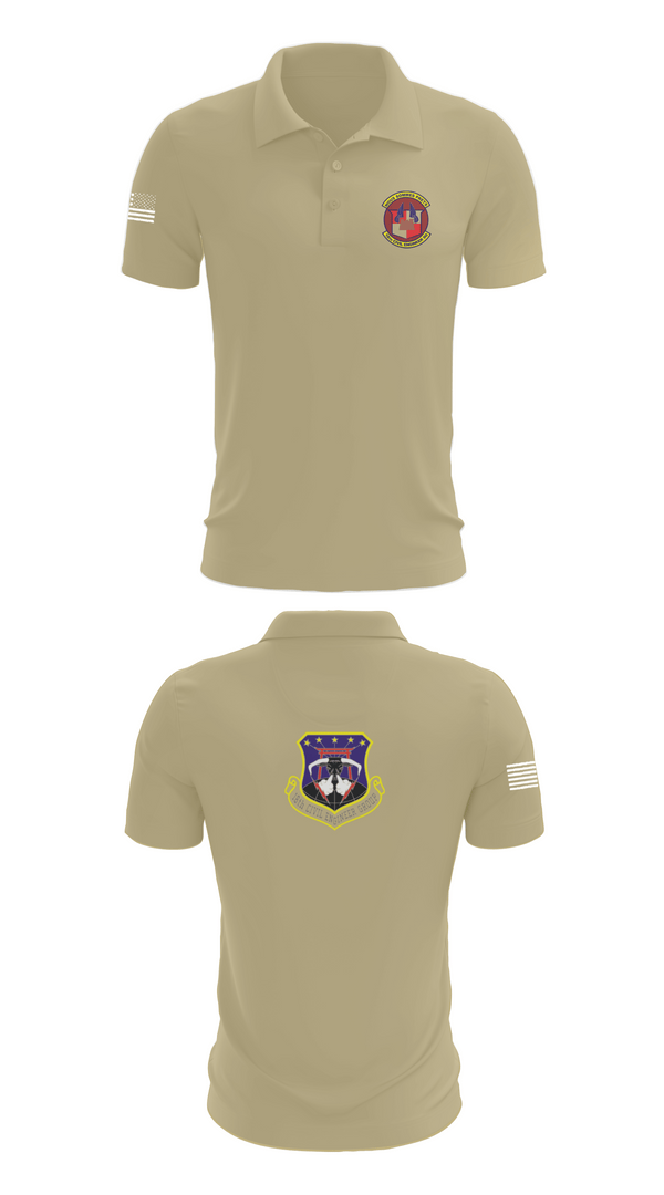 Short Sleeve Performance Polo, 18th Civil Engineer Sq, Air Force, Teamtime, Team time, sublimation, custom sports apparel, team uniforms, spirit wear, spiritwear, sports uniforms, custom shirts, team store, custom team store, fundraiser sports, apparel fundraiser