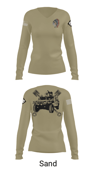 Womens Long Sleeve Vneck Shirt, FMS 1, OKARNG, , Teamtime, Team time, sublimation, custom sports apparel, team uniforms, spirit wear, spiritwear, sports uniforms, custom shirts, team store, custom team store, fundraiser sports, apparel fundraiser