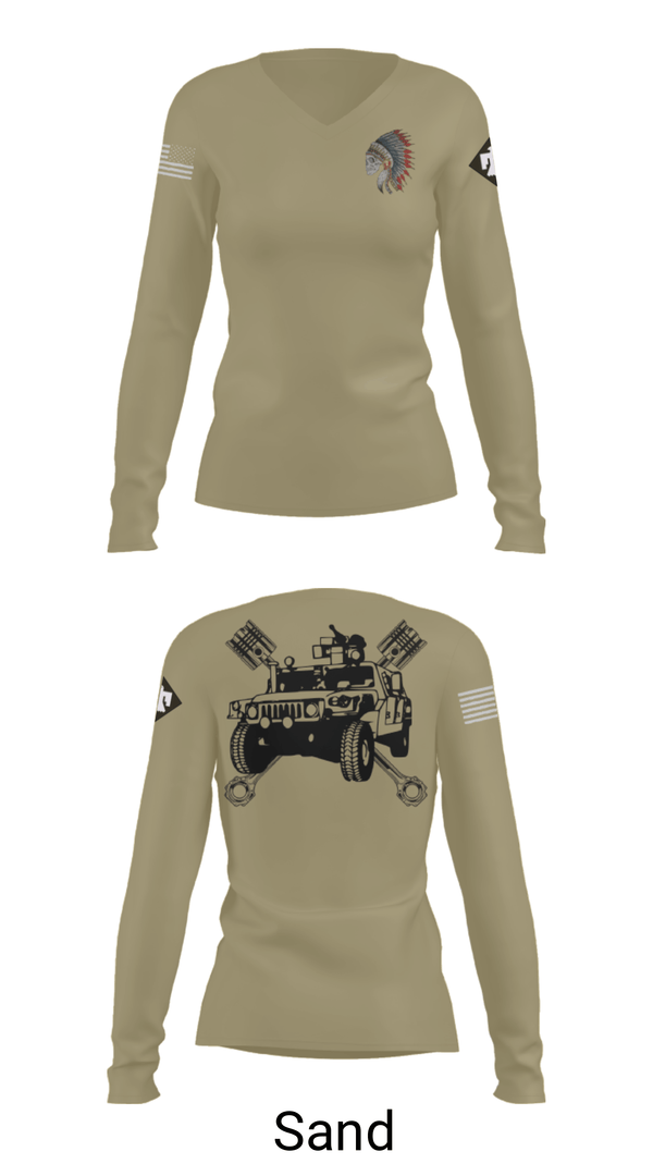 Womens Long Sleeve Vneck Shirt, FMS 1, OKARNG, , Teamtime, Team time, sublimation, custom sports apparel, team uniforms, spirit wear, spiritwear, sports uniforms, custom shirts, team store, custom team store, fundraiser sports, apparel fundraiser