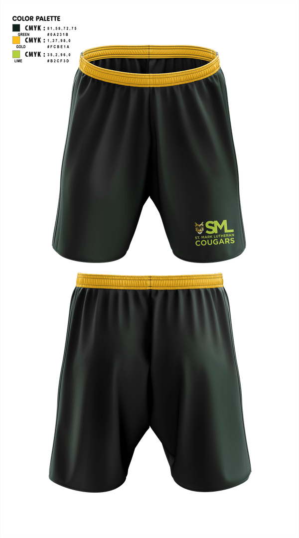 Athletic Shorts With Pockets, St. Mark Lutheran Cougars, Swimming, Teamtime, Team time, sublimation, custom sports apparel, team uniforms, spirit wear, spiritwear, sports uniforms, custom shirts, team store, custom team store, fundraiser sports, apparel fundraiser