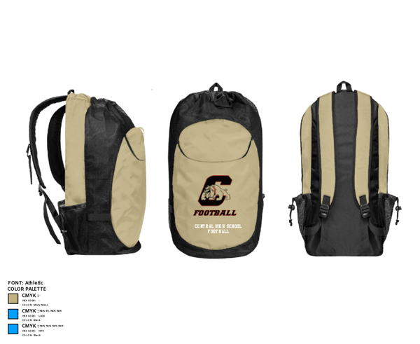 Gear Bag, Central High School Football, Football, Teamtime, Team time, sublimation, custom sports apparel, team uniforms, spirit wear, spiritwear, sports uniforms, custom shirts, team store, custom team store, fundraiser sports, apparel fundraiser