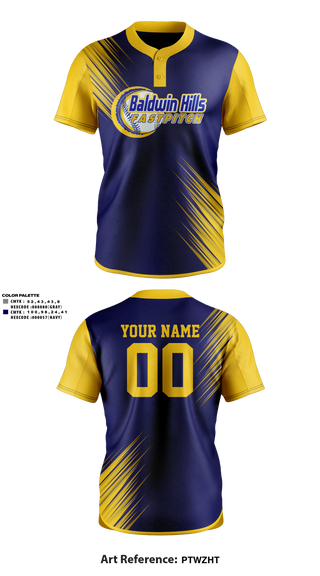 Two Button Softball Jersey, BALDWIN HILLS Softball, Softball, Teamtime, Team time, sublimation, custom sports apparel, team uniforms, spirit wear, spiritwear, sports uniforms, custom shirts, team store, custom team store, fundraiser sports, apparel fundraiser