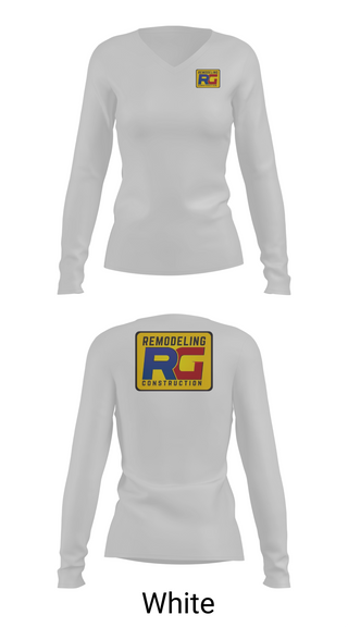 Womens Long Sleeve Vneck Shirt 1, Rg remodeling, , Teamtime, Team time, sublimation, custom sports apparel, team uniforms, spirit wear, spiritwear, sports uniforms, custom shirts, team store, custom team store, fundraiser sports, apparel fundraiser