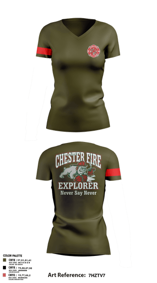 Womens Short Sleeve Vneck Shirt, Chester fire explorers, Fire Department, Teamtime, Team time, sublimation, custom sports apparel, team uniforms, spirit wear, spiritwear, sports uniforms, custom shirts, team store, custom team store, fundraiser sports, apparel fundraiser