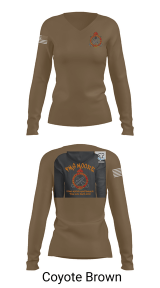 Womens Long Sleeve Vneck Shirt 1, FMS Moore, Army, Teamtime, Team time, sublimation, custom sports apparel, team uniforms, spirit wear, spiritwear, sports uniforms, custom shirts, team store, custom team store, fundraiser sports, apparel fundraiser