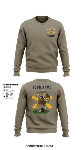 Crew Neck Sweatshirt, Bravo 1-119th FA, , Teamtime, Team time, sublimation, custom sports apparel, team uniforms, spirit wear, spiritwear, sports uniforms, custom shirts, team store, custom team store, fundraiser sports, apparel fundraiser