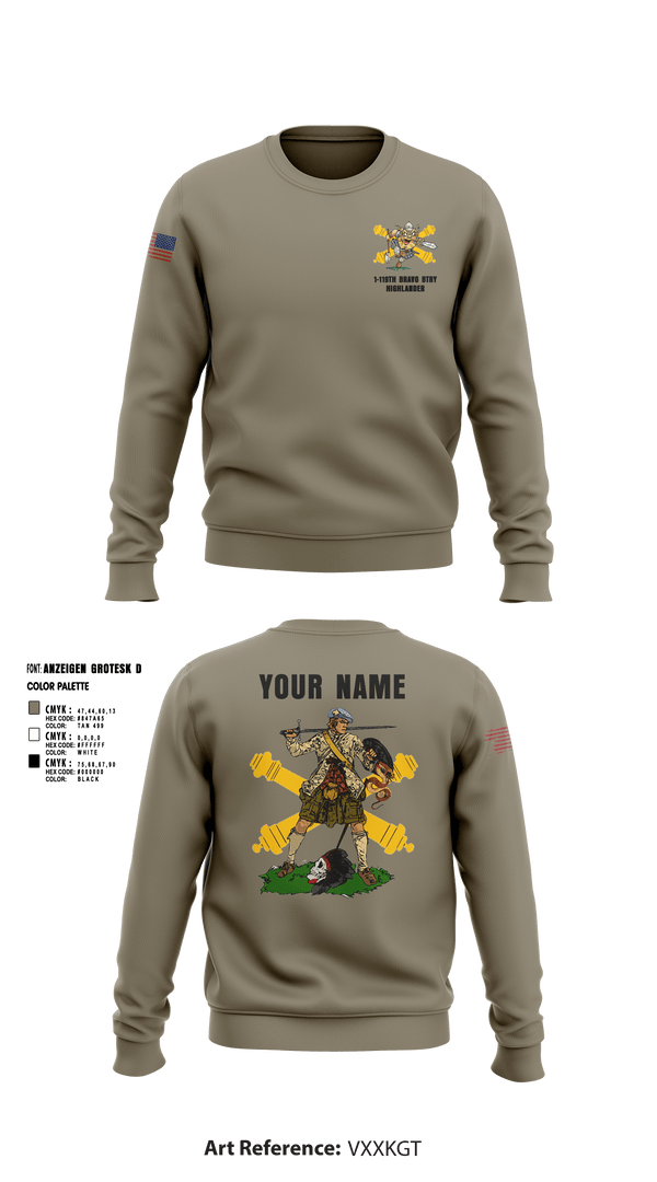 Crew Neck Sweatshirt, Bravo 1-119th FA, , Teamtime, Team time, sublimation, custom sports apparel, team uniforms, spirit wear, spiritwear, sports uniforms, custom shirts, team store, custom team store, fundraiser sports, apparel fundraiser