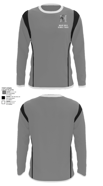 Meade High School Track 444243 Long Sleeve Performance Shirt - 32